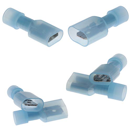 100-tlg Flachstecker & Hülsen Blau 6.3mm mit Nylon Isolierung Kabel Stecker Kabelschuh von DIY-24H