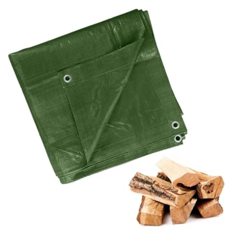 Abdeckplane Gewebeplane 90g/m² grün, 16 Verschiedene Größen wählbar, Schutzplane Bootsplane Holzplane Plane mit Ösen für Pool Gartenmöbel Trampolin Auto wasserfest reißfest (4m x 8m) von DIY-24H