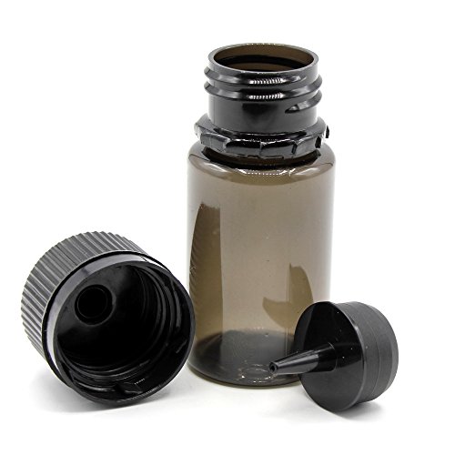 DIY-24H 5x Liquidflasche PET Liquid Base Flasche Bottle Leerflasche Fläschchen E-Zigaretten, perfekt zum mischen von E Liquid, 30ml (5x 30ml Schwarz) von DIY-24H