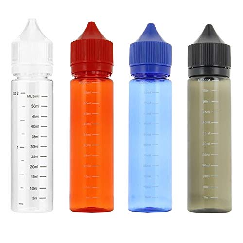 DIY-24H Leerflaschen 60ml mit Skala Messskala für Liquidflasche leer Flasche PET Bottle Droper (Schwarz, 30 Stück) von DIY-24H