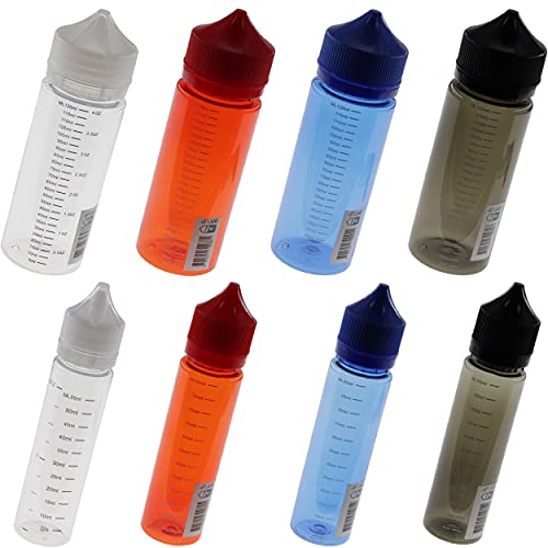DIY-24H Leerflaschen 60ml oder 120ml mit Messskala Liquidflasche leer Flasche PET Bottle Droper Skala (Rot, 60ml - 30 Stück) von DIY-24H