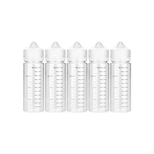 DIY-24H Messskala Leerflasche Liquidflasche 30ml 60ml 120ml Flaschen PET Liquid Spender easy-squeez (5x 120ml) von DIY-24H