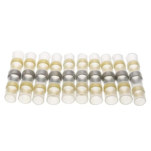 Lötverbinder mit Schrumpfschlauch Kabelverbinder Stoßverbinder lötbar Schrumpfverbinder, GELB: Ø 6mm beim Kabelquerschnitt 4.0-6.0mm² (100) von DIY-24H