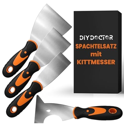 DIY Doctor - 4-teiliges Tapetenschaber-Set - 3er Spachtelsatz mit 1 Multifunktionsspachtel - Spachtel-Set - Spachtelwerkzeug (3,8 cm / 6,3 cm / 8,9 cm) von DIY Doctor