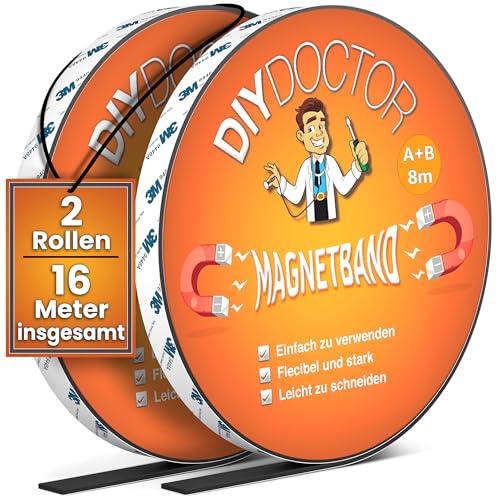 DIY Doctor Magnetband für Fliegengitter (16m) – Selbstklebende 8m + 8m A+B Polaritäts-Magnetstreifen – Zuschneidbar – Dünnes Magnetband für DIY-Projekte DIY Doctor Magnetband für Fliegengitter (16m) – Selbstklebende 8m + 8m A+B Polaritäts-Magnetstreifen – Zuschneidbar – Dünnes Magnetband für DIY-Projekte von DIY Doctor