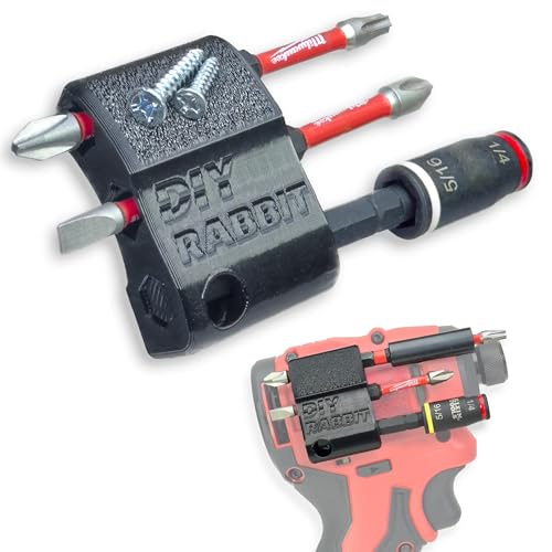 Magnetischer Bithalter für Milwaukee M12 SubCompact Drill & Driver - Milwaukee Bithalter für M12 SubCompact (Schwarz, Rechts) von DIY Rabbit