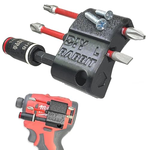 Magnetischer Bithalter für Milwaukee M12 SubCompact Drill & Driver - Milwaukee Bithalter für M12 SubCompact (schwarz, links) von DIY Rabbit