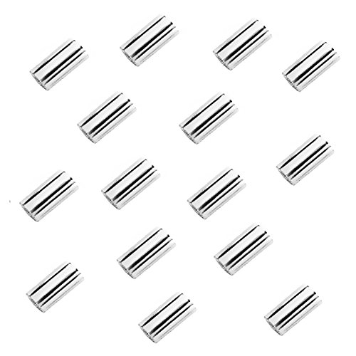 My-Bead 10 Stück Quetschröhrchen fugenlos Fädelloch Ø 1,5mm x 2mm 925 Sterling Silber für die Schmuckherstellung von DIY925