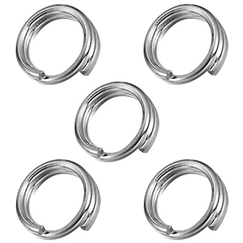 My-Bead 5 Stück Federringe 10mm 925 Sterling Silber nickelfrei hypoallergen Spaltringe doppelt Schmuckherstellung DIY von DIY925