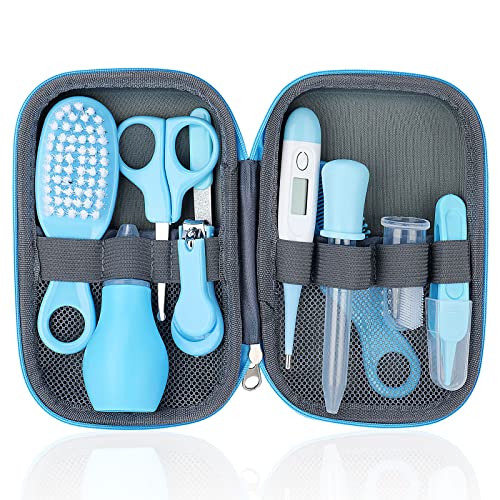 10 teiliges Baby Pflegeset Neugeborene Gesundheitspflege Zubehör tragbares Baby Gesundheits Set mit Haarbürste Kamm Nagelknipser Thermometer für Kindergarten Kleinkind Mädchen Jungen von DIYARTS