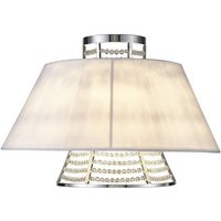 Inspired Diyas - Davina - Wandleuchte mit weißem Schirm 2 Licht poliert Chrom, Kristall Inspired Diyas - Davina - Wandleuchte mit weißem Schirm 2 Licht poliert Chrom, Kristall von DIYAS