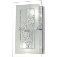 Inspired Diyas - Destello - Wandleuchte, Deckenrechteck mit Kreismuster 2 Licht poliertes Chrom, Kristall Inspired Diyas - Destello - Wandleuchte, Deckenrechteck mit Kreismuster 2 Licht poliertes Chrom, Kristall von DIYAS