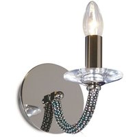 Inspired Diyas - Elena - Wandleuchte geschaltet 1 Kerzenlicht Schwarz Chrom, Kristall Inspired Diyas - Elena - Wandleuchte geschaltet 1 Kerzenlicht Schwarz Chrom, Kristall von DIYAS