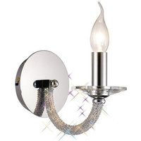 Inspired Diyas - Elena - Wandleuchte geschaltet 1 Kerzenlicht poliert Chrom, Kristall Inspired Diyas - Elena - Wandleuchte geschaltet 1 Kerzenlicht poliert Chrom, Kristall von DIYAS
