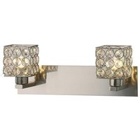 Inspired Diyas - Elsa - Wandleuchte 2 Light Satin Nickel, Kristall Inspired Diyas - Elsa - Wandleuchte 2 Light Satin Nickel, Kristall von DIYAS