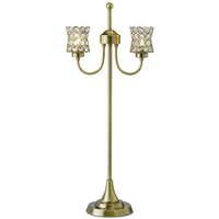 Inspired Diyas - Nelson - Tischlampe 2 Licht Antik Messing, Kristall Inspired Diyas - Nelson - Tischlampe 2 Licht Antik Messing, Kristall von DIYAS