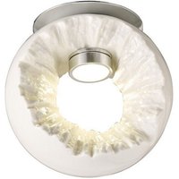 Inspired Diyas - Salvio - Keramikdecke Runde Skulptur 1 x 3W LED Chrom, Weiß von DIYAS