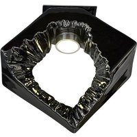 Inspired Diyas - Salvio - Quadratische Keramikdecken-Skulptur 1 x 3 W LED Chrom, Schwarz von DIYAS