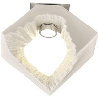 Inspired Diyas - Salvio - Quadratische Keramikdecken-Skulptur 1 x 3 W LED Chrom, Weiß von DIYAS
