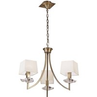 Inspired Mantra Akira Pendelleuchte mit 3 Leuchten, E14, antikes Messing mit cremefarbenen Schirmen Inspired Mantra Akira Pendelleuchte mit 3 Leuchten, E14, antikes Messing mit cremefarbenen Schirmen von DIYAS