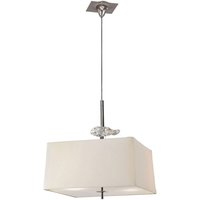 Inspired Mantra Akira Quadratische Pendelleuchte mit 4 Leuchten, E27, poliertes Chrom/Milchglas mit cremefarbenem Schirm Inspired Mantra Akira Quadratische Pendelleuchte mit 4 Leuchten, E27, poliertes Chrom/Milchglas mit cremefarbenem Schirm von DIYAS