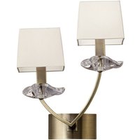 Inspired Mantra Akira Wandleuchte, 2-flammig, E14, antikes Messing mit cremefarbenen Schirmen Inspired Mantra Akira Wandleuchte, 2-flammig, E14, antikes Messing mit cremefarbenen Schirmen von DIYAS