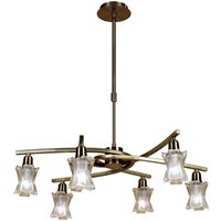 Inspired Mantra Alaska Pendelleuchte, umwandelbar in halbbündige 6-flammige L1/SGU10-Leuchte, antikes Messing, Kompaktleuchtstofflampen im Inspired Mantra Alaska Pendelleuchte, umwandelbar in halbbündige 6-flammige L1/SGU10-Leuchte, antikes Messing, Kompaktleuchtstofflampen im von DIYAS