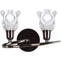 Inspired Mantra Amel Wandleuchte mit Schalter, 2 Lichter, L1/SGU10, Schwarzchrom, Kompaktleuchtstofflampen im Lieferumfang enthalten von DIYAS