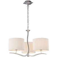 Inspired Mantra - Eve - Deckenanhänger 3 Light E27, Chrom poliert mit weißem Rundschirm von DIYAS