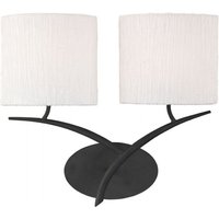 Inspired Mantra - Eve - Wandleuchte 2 Light E27, Anthrazit mit weißen ovalen Schirmen von DIYAS