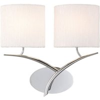 Inspired Mantra - Eve - Wandleuchte Switched 2 Light E27, Chrom poliert mit weißen ovalen Schirmen Inspired Mantra - Eve - Wandleuchte Switched 2 Light E27, Chrom poliert mit weißen ovalen Schirmen von DIYAS