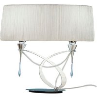 Inspired Mantra Fusion Lucca Lucca Tischlampe, 2-flammig, E27, klein, poliertes Chrom mit weißem Schirm und klarem Kristall Inspired Mantra Fusion Lucca Lucca Tischlampe, 2-flammig, E27, klein, poliertes Chrom mit weißem Schirm und klarem Kristall von DIYAS