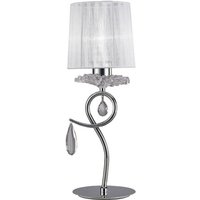 Inspired Mantra - Louise - Tischleuchte 1 Light E27 mit weißem Schatten, poliertem Chrom, klarem Kristall Inspired Mantra - Louise - Tischleuchte 1 Light E27 mit weißem Schatten, poliertem Chrom, klarem Kristall von DIYAS