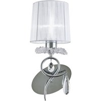 Inspired Mantra - Louise - Wandleuchte 1 Light E27 mit weißem Schatten, poliertem Chrom, klarem Kristall Inspired Mantra - Louise - Wandleuchte 1 Light E27 mit weißem Schatten, poliertem Chrom, klarem Kristall von DIYAS