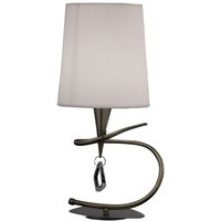 Inspired Mantra Mara Tischlampe 1 Licht E14 klein, antikes Messing mit elfenbeinweißem Schirm von DIYAS
