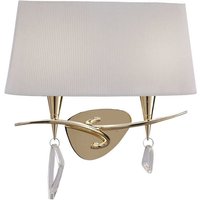 Inspired Mantra Mara Wandleuchte, 2-flammig, E14, französisches Gold mit elfenbeinweißem Schirm Inspired Mantra Mara Wandleuchte, 2-flammig, E14, französisches Gold mit elfenbeinweißem Schirm von DIYAS