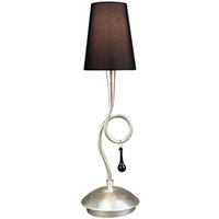 Inspired Mantra - Paola - Tischlampe 1 Leuchte E14, Silber mit schwarzem Schirm und schwarzen Glaströpfchen Inspired Mantra - Paola - Tischlampe 1 Leuchte E14, Silber mit schwarzem Schirm und schwarzen Glaströpfchen von DIYAS
