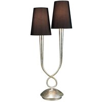 Inspired Mantra - Paola - Tischleuchte 2 Leuchte E14, Silber mit schwarzen Schirmen bemalt Inspired Mantra - Paola - Tischleuchte 2 Leuchte E14, Silber mit schwarzen Schirmen bemalt von DIYAS