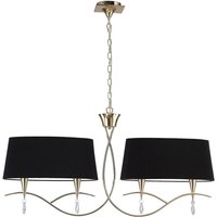 Inspired Mara Lineare Pendelleuchte, 2-armig, 4-flammig, E14, französische Gold-Schwarz-Farbtöne von DIYAS