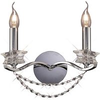 Inspired Nydia Wandleuchte 2-flammig E14, poliertes Chrom/Kristall Inspired Nydia Wandleuchte 2-flammig E14, poliertes Chrom/Kristall von DIYAS