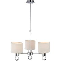 Inspired Polo Pendelleuchte mit weißem Schirm, 3-flammig, E27, poliertes Chrom Inspired Polo Pendelleuchte mit weißem Schirm, 3-flammig, E27, poliertes Chrom von DIYAS