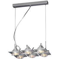 Rechteckige Pendelleuchte 6-flammig G9 Silbergrau Rechteckige Pendelleuchte 6-flammig G9 Silbergrau von DIYAS