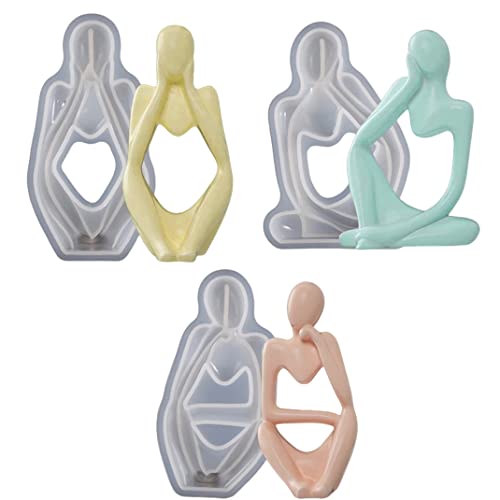 DIYBravo 3 Stücke Denker Silikonformen Epoxidharz Formen Figur Resin Formen Set Körper Gießform Gussform für Büro Zuhause Auto Dekor Ornament DIYBravo 3 Stücke Denker Silikonformen Epoxidharz Formen Figur Resin Formen Set Körper Gießform Gussform für Büro Zuhause Auto Dekor Ornament von DIYBravo