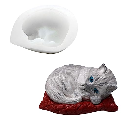 DIYBravo 3D Silikonform Epoxidharz Schlafend Katze Silikonform Epoxid Form Tier Ornamente Form für Handwerk, Autodekoration, Geschenk von DIYBravo