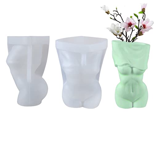 DIYBravo Epoxidharz Silikonform Einzigartig Frauen Körper Geformt Vase Blumentopf Schminkhalter Ornamente Resin Formen für Ton Polymore Clay Zuhause Büro Dekoration (A) von DIYBravo