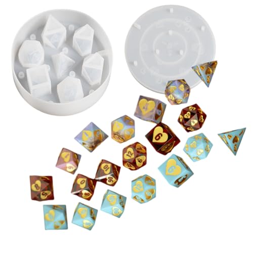 DIYBravo Silikonform Epoxidharz Würfel mit Herz, 7 Epoxidharz Formen DND Würfel Resin Silikonform Würfelform Set mit Zahlen Silikonform Würfel Gießen Formen Gießform DIYBravo Silikonform Epoxidharz Würfel mit Herz, 7 Epoxidharz Formen DND Würfel Resin Silikonform Würfelform Set mit Zahlen Silikonform Würfel Gießen Formen Gießform von DIYBravo