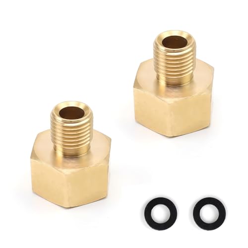 DIYCUT 2 Stück Praktische Gasadapter, Gasflasche Adapter Set, 1/2" Innengewinde Rechts x 1/4" Außengewinde Links, Gasflaschen Adapter, Passend für Haushalts-Gasherde, Campingkocher von DIYCUT