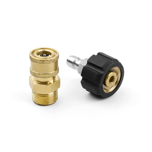 DIYCUT Hochdruckreiniger Adapter, 1/4" Schnellanschlussadapter, Gartenschlauch Verbindungsstück, Messing-Gewindeadapter mit Dichtring, Geeignet für Garten, Feldbewässerung, Hochdruckwasserwerfer von DIYCUT