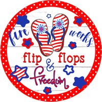 Feuerwerk & Flip Flops Freedom Schilder, Kranz Check Borders, Wandbehang, Türhänger, Schild Und Befestigung von DIYCraftsWithFriends