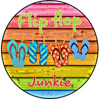 Sommer Flip Flop Junkie Kranz Schilder, Red Check Borders, Wandbehang, Türhänger, Schild Und Befestigung von DIYCraftsWithFriends